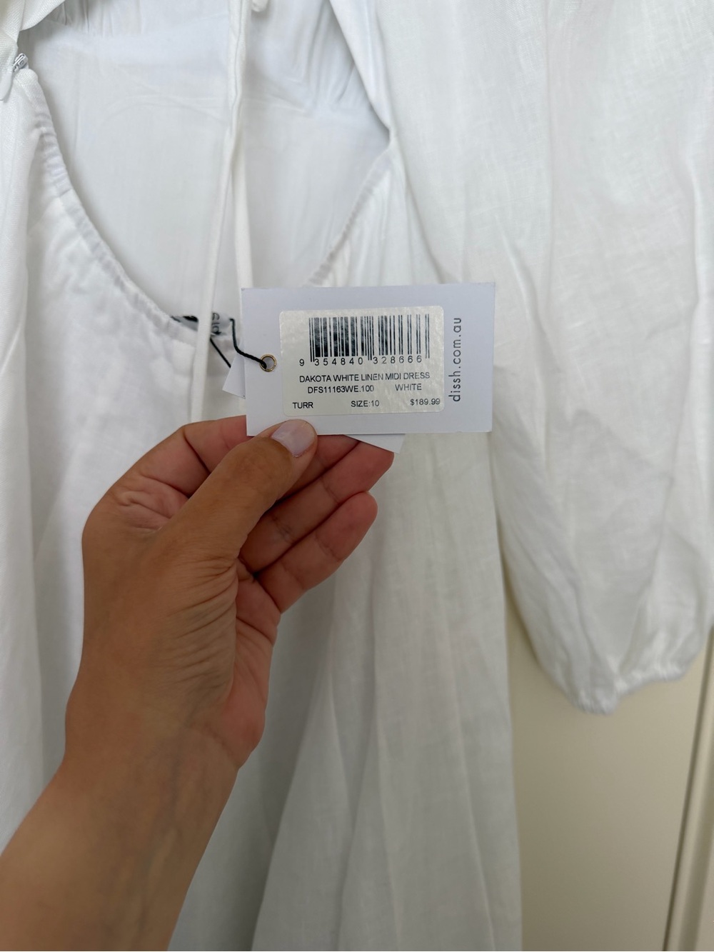 DISSH White Long Sleeve Maxi Dress with Tie Back - Picture 6 of 8